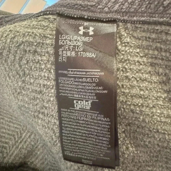 Under Armour‎ Women’s Heather Gray Cold Gear Bomber Full Zip Jacket Size Large - Picture 6 of 9